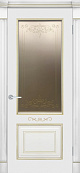 Схожие товары - Дверь Фелиса с косичкой эмаль RAL 9010 с золотой патиной по фрезеровке, Миас, стекло бронза