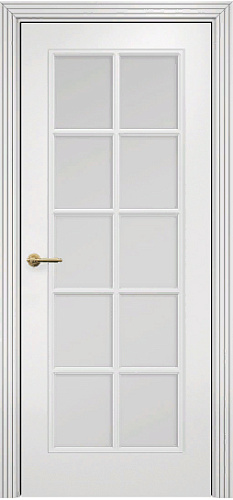 Дверь Оникс Турин фрезерованная эмаль белая, сатинато с решеткой №1