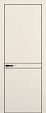Дверь Z K13 полипропилен крем, ALU кромка черная, молдинг черный, глухая