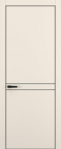 Дверь Z K13 полипропилен крем, ALU кромка черная, молдинг черный, глухая