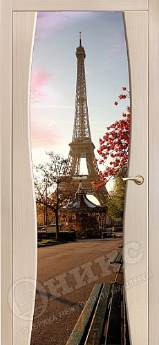 Дверь Оникс Грация беленый дуб, фотопечать