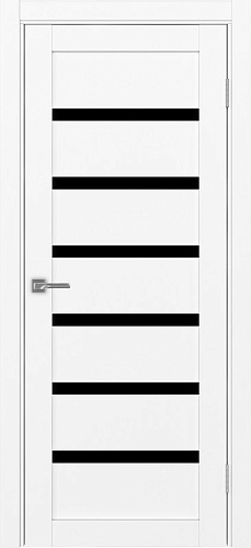 Дверь Эко 507.12 белый снежный, lacobel черный