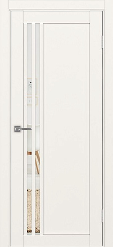 Дверь Эко 555.21 бежевый, стеклопакет зеркало