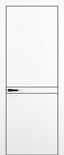 Дверь Z K13 полипропилен белый, ALU кромка черная, молдинг черный, глухая