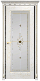 Недавно просмотренные - Дверь Оникс Италия 1 эмаль белая с золотой патиной, сатинат белый "Витраж Бевелс"
