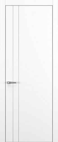 Дверь Z K15 полипропилен белый, ALU кромка хром, молдинг серебро, глухая