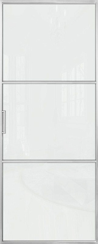 Перегородка Alum №3 хром, триплекс белый