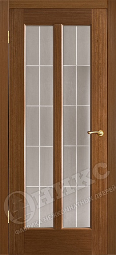 Дверь Оникс Лагуна орех, сатинат, пескоструй, Решетка