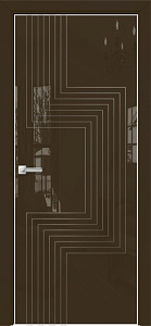 Недавно просмотренные - Дверь Оникс Арт, лакобель коричневый RAL 8028, контурный витраж №2