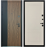 Входная дверь Матадор MXL-2 орех американский мокко/панель Лайн-2, софт шампань