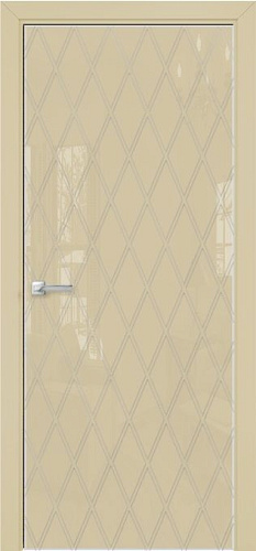 Дверь Оникс Арт лакобель RAL 1015, контурный витраж №10