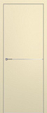 Дверь Z K10 полипропилен крем, ALU кромка хром, молдинг серебро, глухая