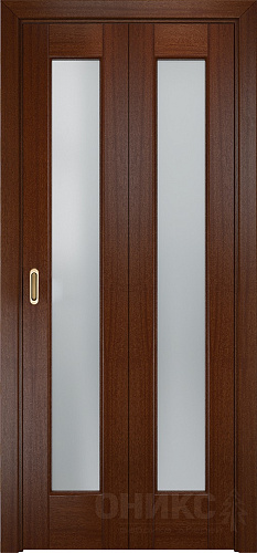 Дверь-книжка Оникс Лагуна красное дерево, сатинат белый