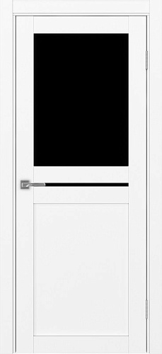 Дверь Эко 520.221 белый снежный, lacobel черный