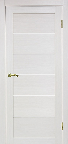 Дверь Эко 506.12 ясень перламутровый, lacobel белый