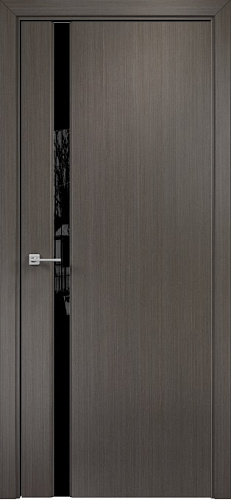 Дверь Оникс Престиж 1 серый дуб, триплекс черный