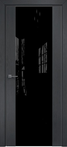 Дверь Оникс Парма 1 дуб графит, глухая лакобель RAL 9005