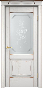 Недавно просмотренные - Дверь ПМЦ массив дуба Д6 белый грунт с патиной орех, стекло 6-2