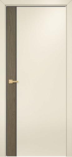 Дверь Оникс Дуо дуб кофейный/эмаль слоновая кость, триплекс черный