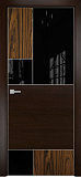 Дверь Оникс Нью Йорк бразильский палисандр/палисандр, глухая с вставкой лакобель RAL 9005