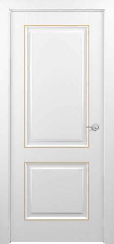 Дверь Z Venecia Т2 эмаль белая patina Gold, глухая