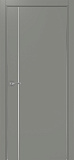 Дверь Эко 204 серый молдинг SC, кромка AL хром SC с 2-х сторон, глухая