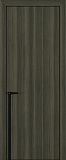 Дверь Z K21 toppan дуб темный, ALU кромка черная, молдинг черный, глухая