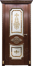 Недавно просмотренные - Дверь Оникс Империя красное дерево с черной патиной, заливной витраж №2