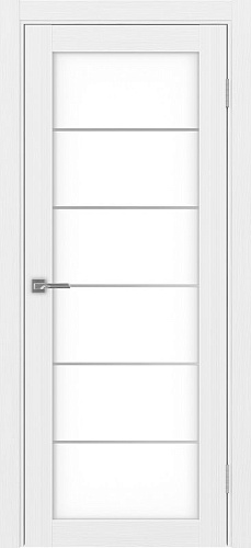 Дверь Эко 501.2 АСС белый лед молдинг SC, lacobel белый