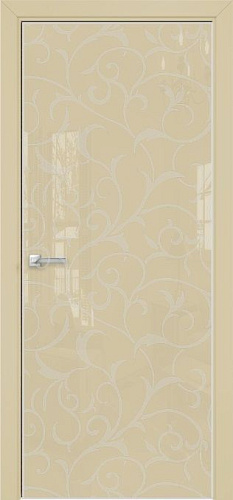 Дверь Оникс Арт лакобель RAL 1015, пескоструй №7