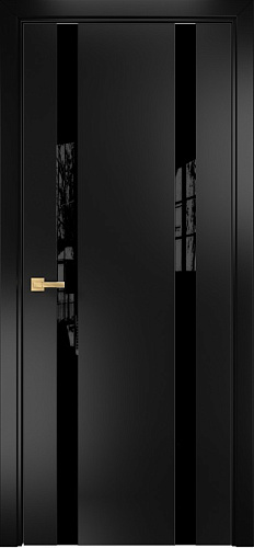 Дверь Оникс Верона 2 эмаль черная по МДФ, триплекс черный