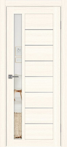 Дверь Эко 554.21 АПП ясень светлый молдинг SC, зеркало с 2-х сторон