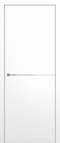 Дверь Z K10 полипропилен белый, молдинг серебро, глухая