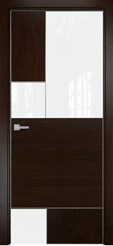 Дверь Оникс New York палисандр, глухая с вставкой лакобель RAL 0333