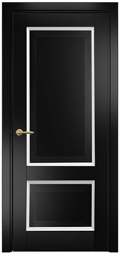 Дверь Оникс Тоскана 2  эмаль черная/белая, глухая
