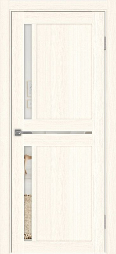 Дверь Эко 523.221 ясень светлый, стеклопакет зеркало