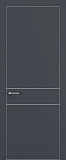 Дверь Z K16 полипропилен  графит премьер, ALU кромка хром, молдинг серебро, глухая