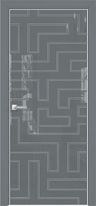 Недавно просмотренные - Дверь Оникс Арт, лакобель серый RAL 7040, контурный витраж №12