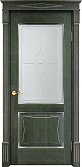 Схожие товары - Дверь ПМЦ массив ольхи ОЛ6.2 зеленый с патиной серебро, стекло 6-5