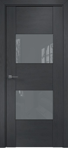 Дверь Оникс Парма дуб графит, глухая лакобель RAL 7040