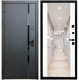 Входная дверь Матадор MXМ-7 антрацит софт/панель зеркало 2, белая матовая