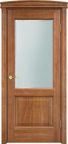 Дверь ПМЦ массив дуба Д13 орех 10%, стекло фацет