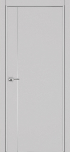 Дверь Эко 204 пепельный молдинг SC, кромка AL хром SC с 4-х сторон, глухая