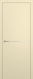 Дверь Z K10 полипропилен крем, молдинг серебро, глухая