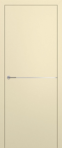 Дверь Z K10 полипропилен крем, молдинг серебро, глухая
