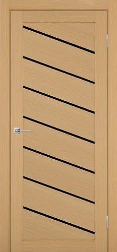 Дверь Эко 508.112У ясень темный, lacobel черный