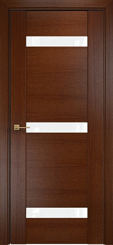 Дверь Оникс Парма 3 красное дерево, глухая лакобель RAL 0333