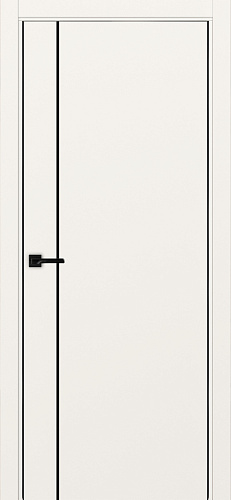 Дверь Эко 204 бежевый молдинг SB, кромка AL черная SB с 2-х сторон, глухая