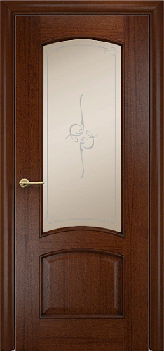 Дверь Оникс Прага красное дерево, сатинат художественный Узор Эллипс