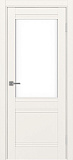Дверь Эко 502.21U бежевый, lacobel белый
